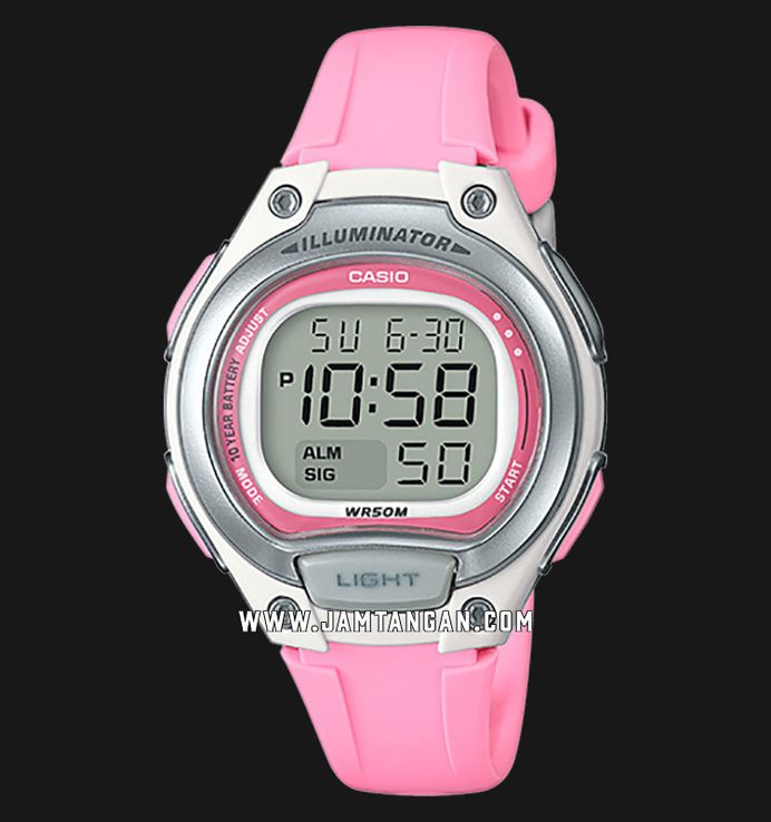 Casio General LW-203-4AVDF Digital Dial Pink Resin Band
