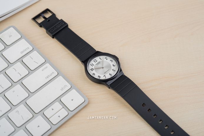 Casio General MQ-24-7B3LDF White Silver Dial Black Resin Band