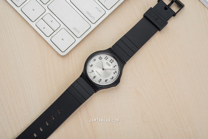 Casio General MQ-24-7B3LDF White Silver Dial Black Resin Band