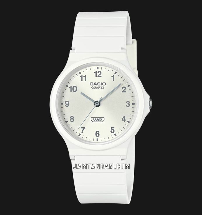 Casio General MQ-24B-7BDF Pop Analog White Dial White Resin Band