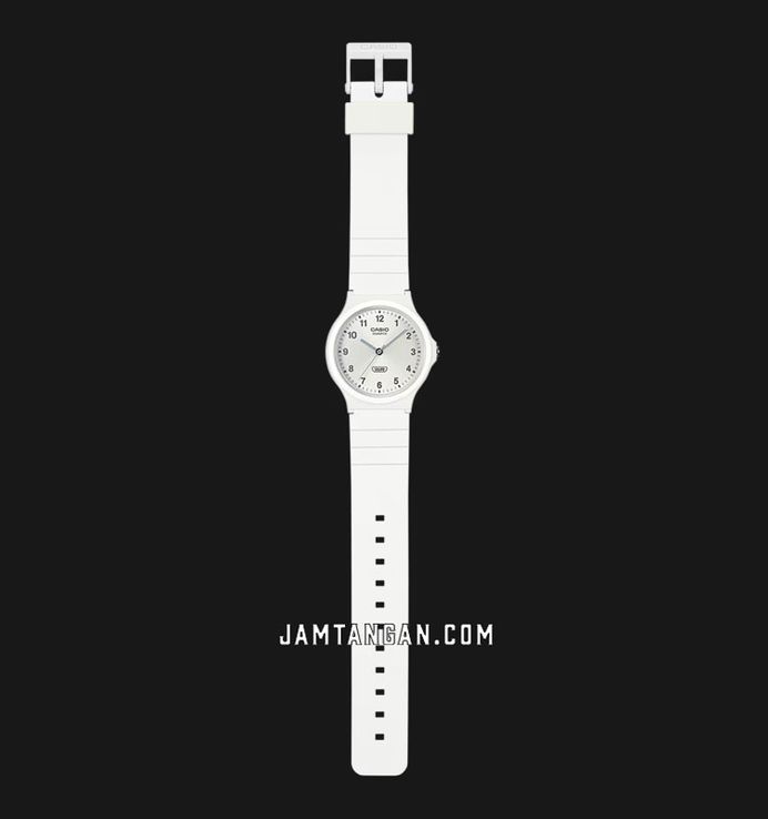 Casio General MQ-24B-7BDF Pop Analog White Dial White Resin Band