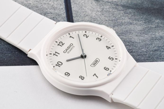 Casio General MQ-24B-7BDF Pop Analog White Dial White Resin Band