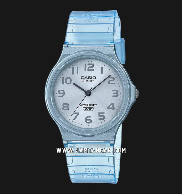 Casio General MQ-24S-2BDF Pop Light Blue Dial Blue Transparent Resin Band