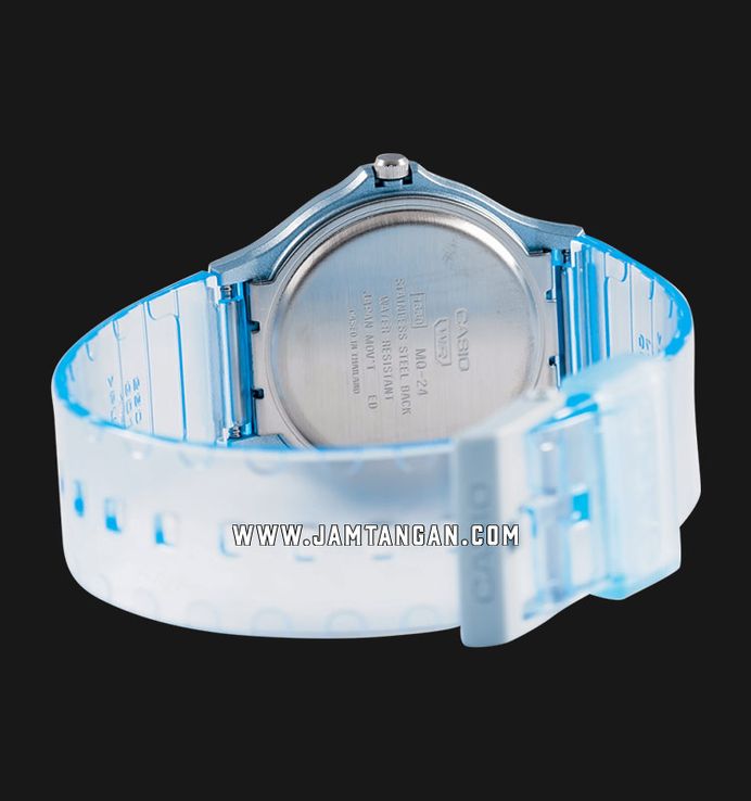 Casio General MQ-24S-2BDF Pop Light Blue Dial Blue Transparent Resin Band