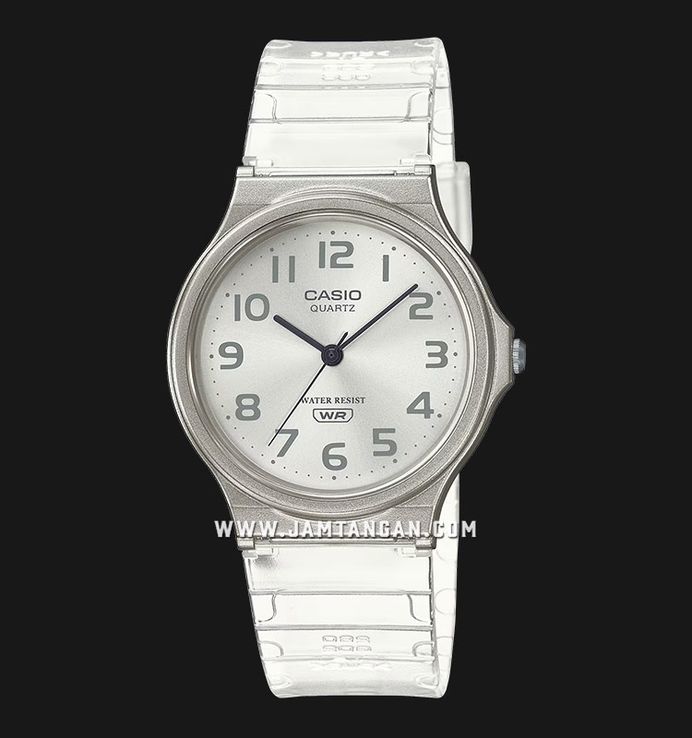 Casio Standard MQ-24S-7BDF Pop White Dial White Transparent Resin Band