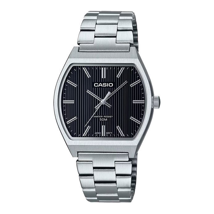 Casio General MTP-B140D-1AVDF Men Black Patterned Dial Stainless Steel Band