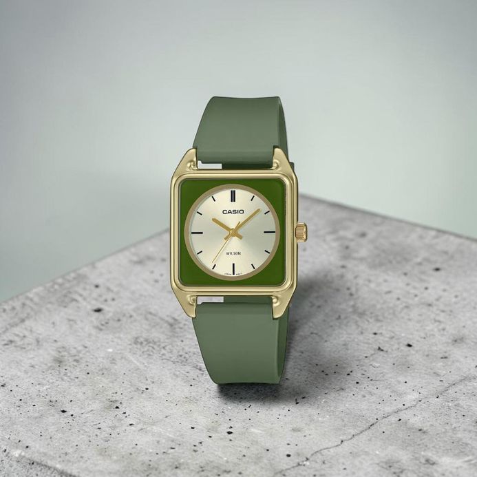 い*ー様 CASIO MTP-B170-3E グリーン腕時計 CASIO MTP-B170-3E MTP-B170 MTP-B170-3EV Quartz Analog Gold/Green