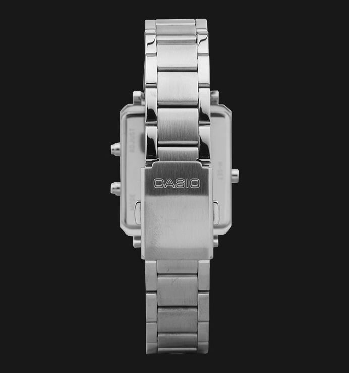 Casio General MTP-B205D-7EDF Men Silver Digital Analog Dial Stainless Steel Band