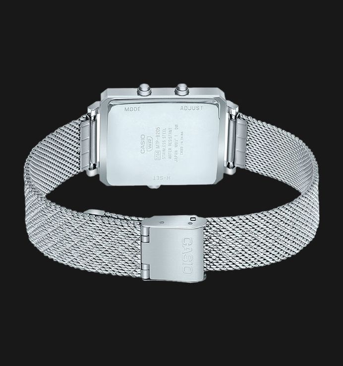 Casio General MTP-B205M-2EDF Men Blue Digital Analog Dial Silver Mesh Band