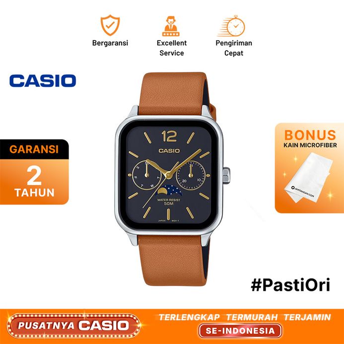 Casio General MTP-M305L-1A MTP-M305L-1AVDF Men Moon Phase Black