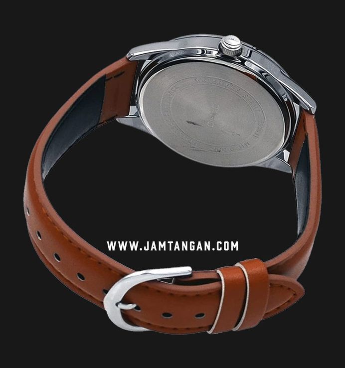 Casio General MTP-V005L-2B5UDF Blue Dial Tan Leather Band