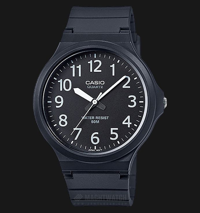 Casio General MW-240-1BVDF Black Dial Black Rubber Band