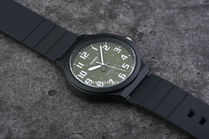 Casio General MW-240-3BVDF Green Dial Black Resin Band