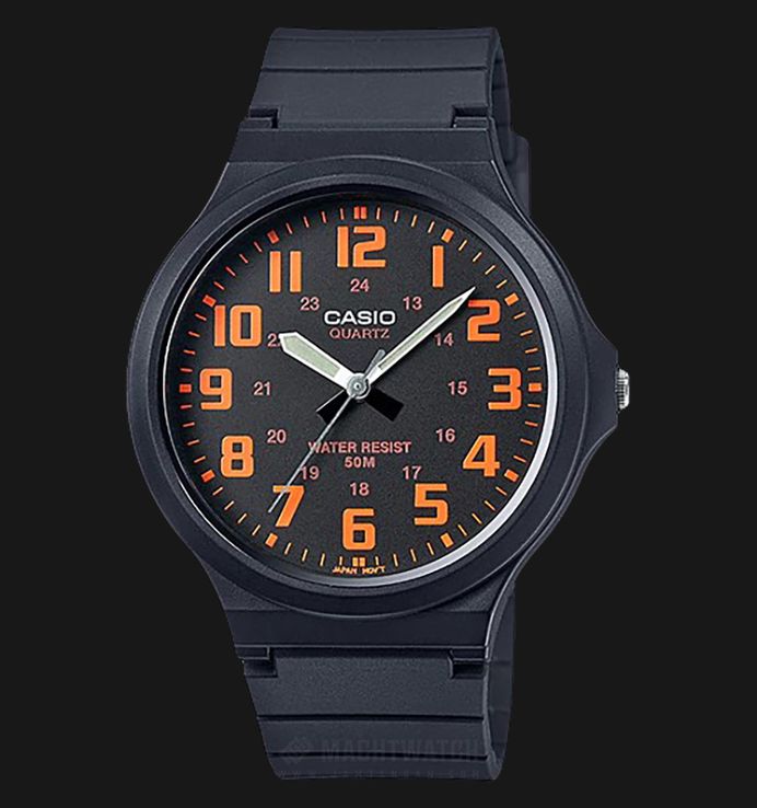 Casio General MW-240-4BVDF Black Dial Black Resin Band