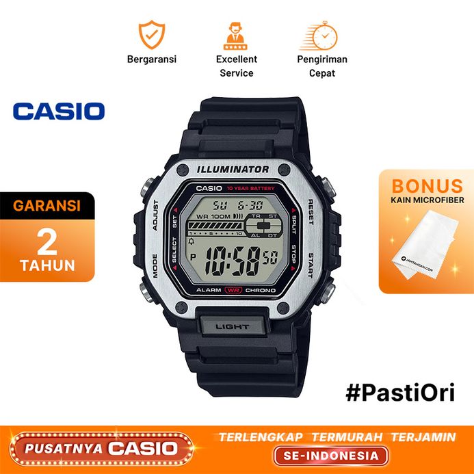 Casio General MWD-110H-1AVDF Men Illuminator Digital Dial Black Resin Band