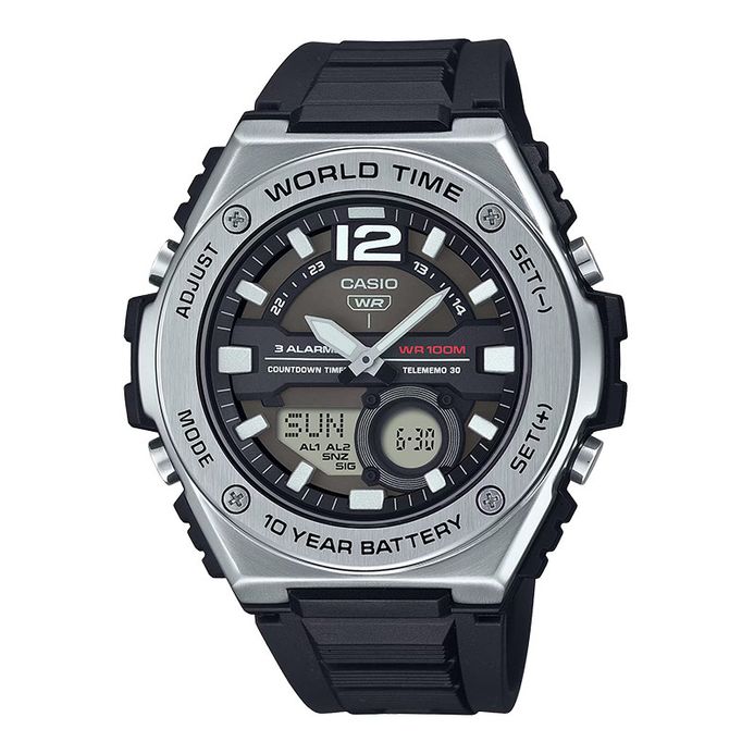 Casio General MWQ-100-1AVDF Men Digital Analog Dial Black Resin Band