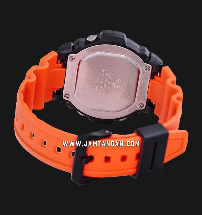 Casio General W-219H-4AVDF Digital Dial Orange Resin Strap