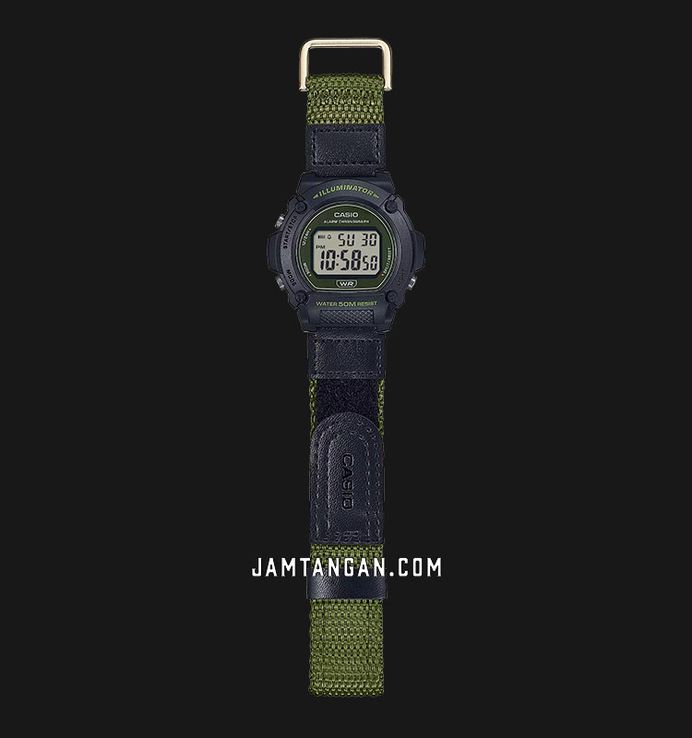 Casio General W-219HB-3AVDF Men Digital Dial Green Cloth Strap