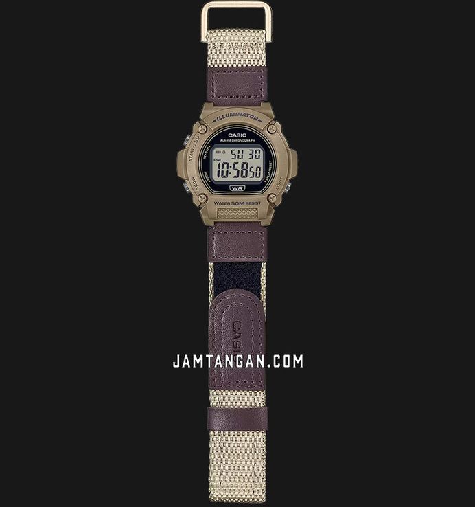 Casio General W-219HB-5AVDF Men Digital Dial Brown Cloth Strap