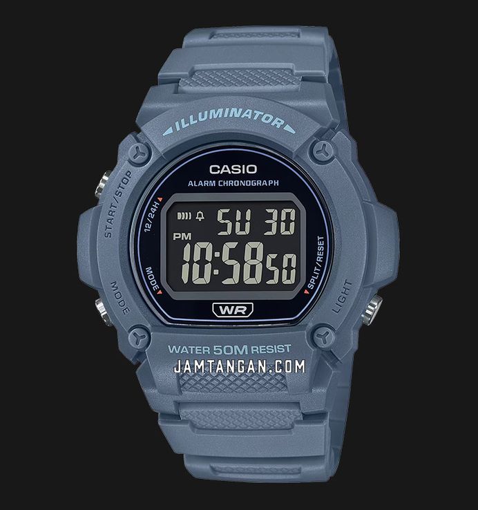 Casio General W-219HC-2BVDF Men Digital Dial Blue Resin Band
