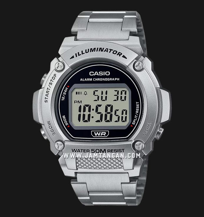 Casio General W-219HD-1AVDF Men Digital Dial Stainless Steel Band