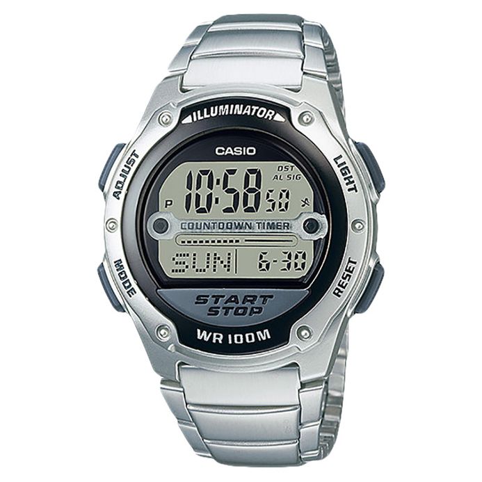 Casio Standar W-756D-1A W-756D-1AVDF WR 100M Stainless Steel