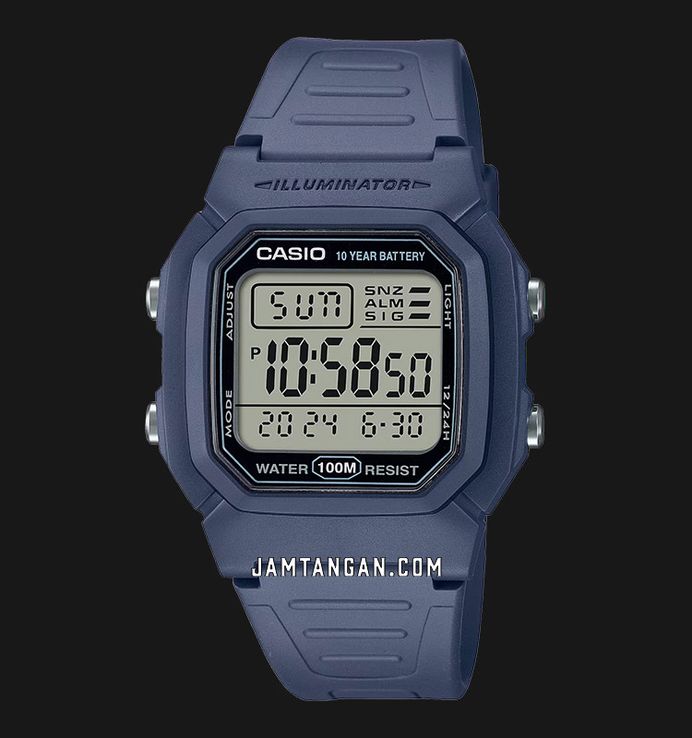 Casio General W-800H-2AVDF Digital Dial Blue Resin Strap