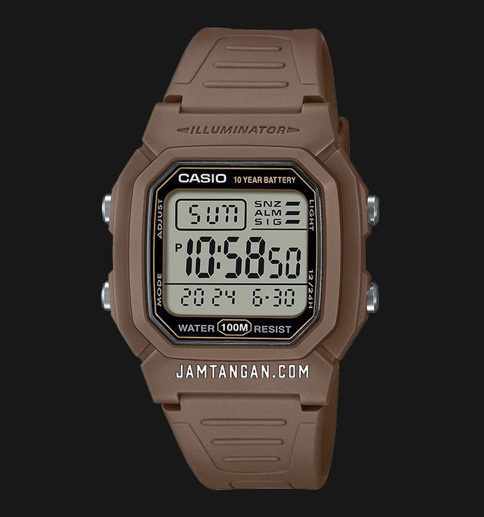 Casio General W-800H-5AVDF Digital Dial Brown Resin Strap