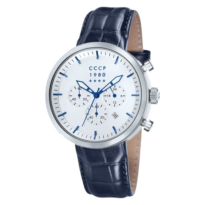 CCCP Kashalot Dress CP-7007-05 Chronograph Men Silver Dial Blue