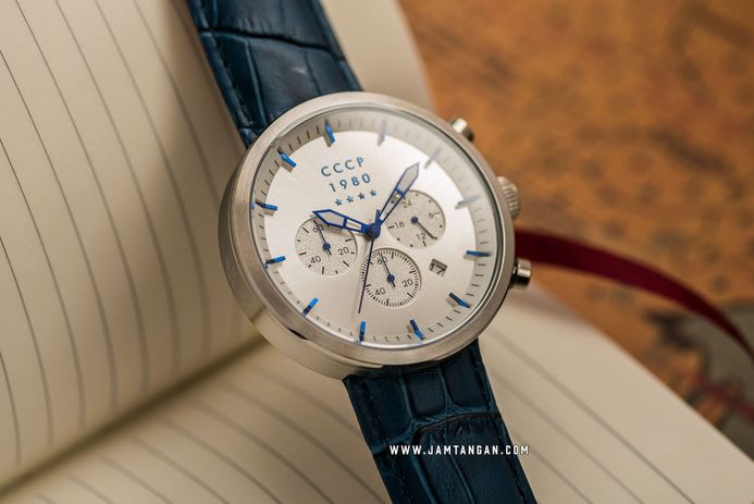 CCCP Kashalot Dress CP-7007-05 Chronograph Men Silver Dial Blue