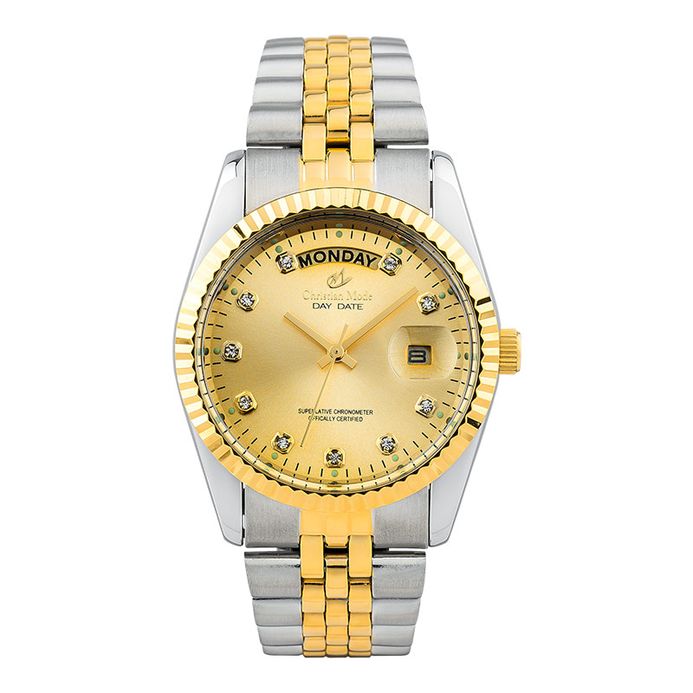 Christian Mode CM330CB-M Day Date Chronometer Gold Dial Dual Tone