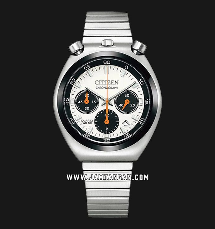 Citizen Chronograph AN3660-81A Tsuno Crono Bullhead Panda Record Label Stainless Steel Strap