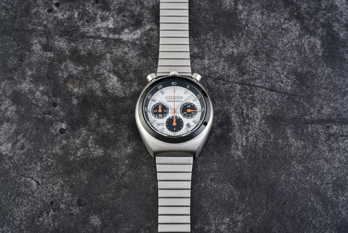 Citizen Chronograph AN3660-81A Tsuno Crono Bullhead Panda Record Label Stainless Steel Strap
