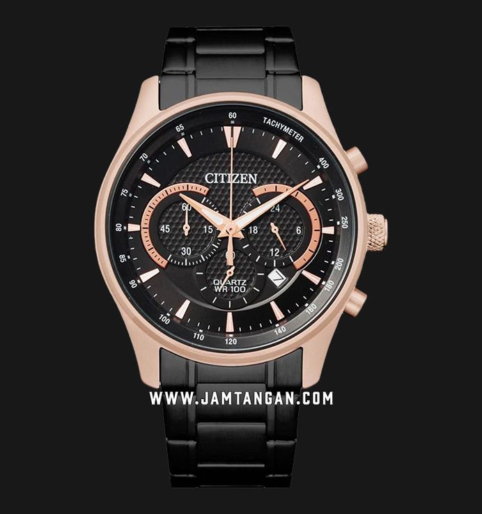 Citizen Chronograph AN8196-55E Black Dial Black Stainless Steel Strap