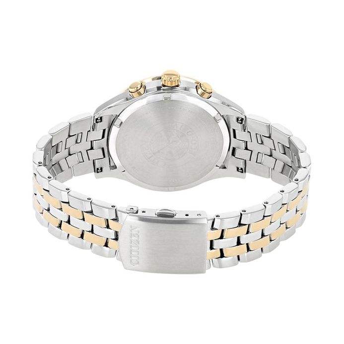 Citizen Eco Drive AT2144-54E Men Chronograph Black Dial Dual Tone