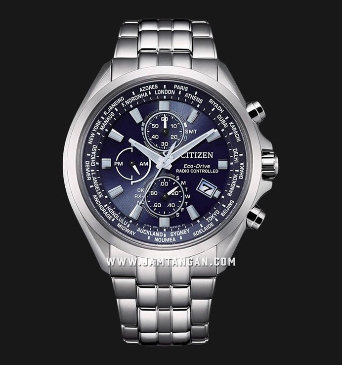 Citizen Radio Controlled AT8200-87L Chronograph Men Blue Dial Stainless Steel Strap