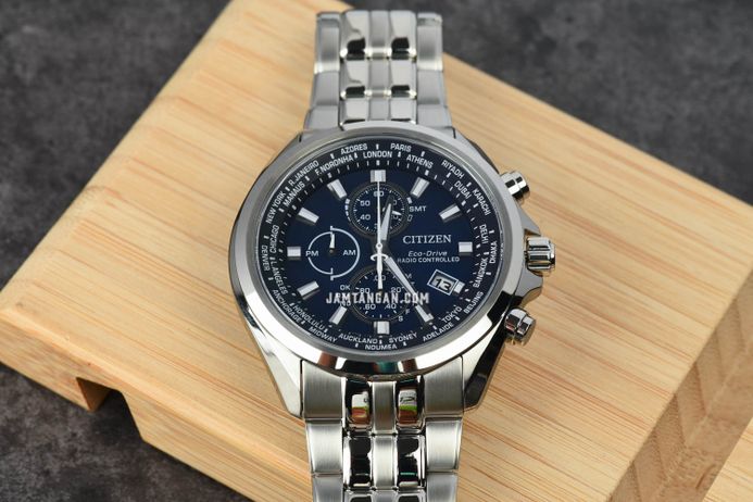 Citizen Radio Controlled AT8200-87L Chronograph Men Blue Dial Stainless Steel Strap