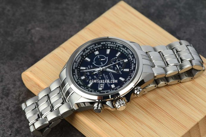 Citizen Radio Controlled AT8200-87L Chronograph Men Blue Dial Stainless Steel Strap