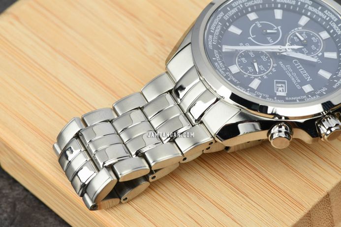 Citizen Radio Controlled AT8200-87L Chronograph Men Blue Dial Stainless Steel Strap