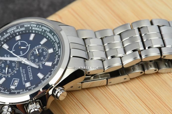 Citizen Radio Controlled AT8200-87L Chronograph Men Blue Dial Stainless Steel Strap