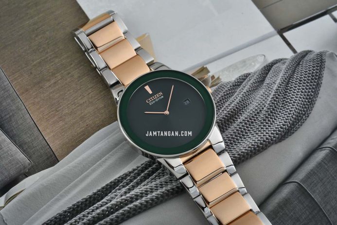 Citizen Eco Drive AU1064-85X Men Green Dial Dual Tone Stainless