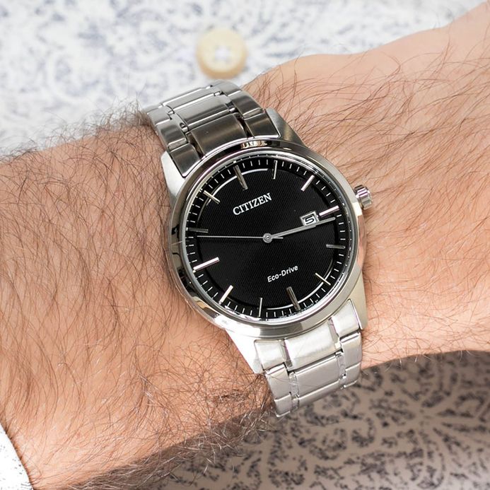 Montre Citizen Eco-Drive AW1231-58E Homme - Boîtier Acier 40mm, Cadran Noir, Neuf Avec étiquettes