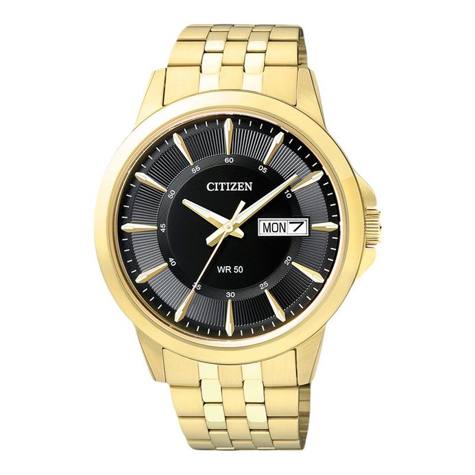 Citizen Classic BF2013-56E Men Dress Black Dial Gold Stainless