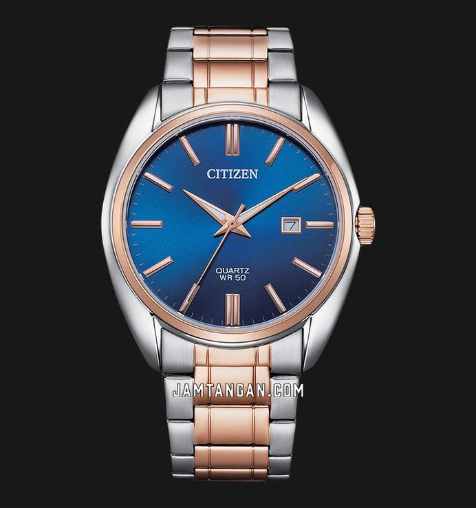 Citizen BI5104-57L Men Blue Dial Dual Tone Stainless Steel Strap