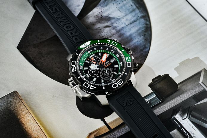 Citizen Promaster BJ2168-01E Aqualand Eco Drive Black Dial Black Rubber Strap + Extra Strap