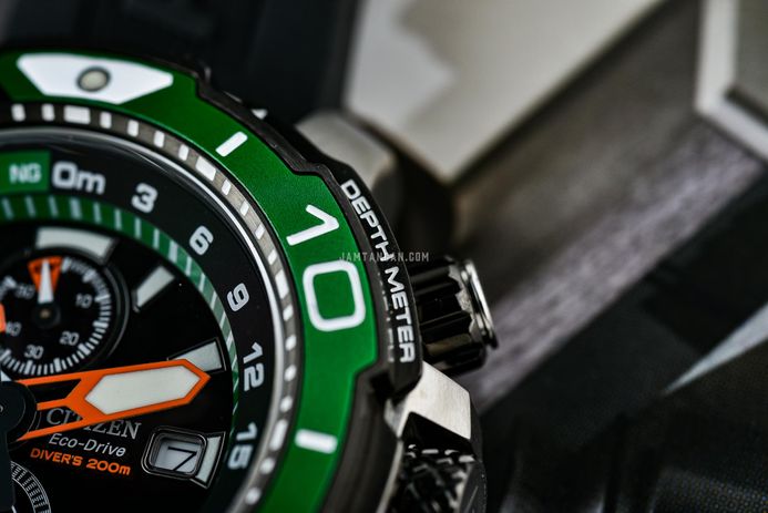 Citizen Promaster BJ2168-01E Aqualand Eco Drive Black Dial Black Rubber Strap + Extra Strap