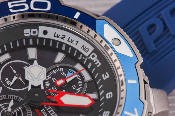 Citizen Promaster BJ2169-08E Eco Drive Black Dial Blue Rubber Strap