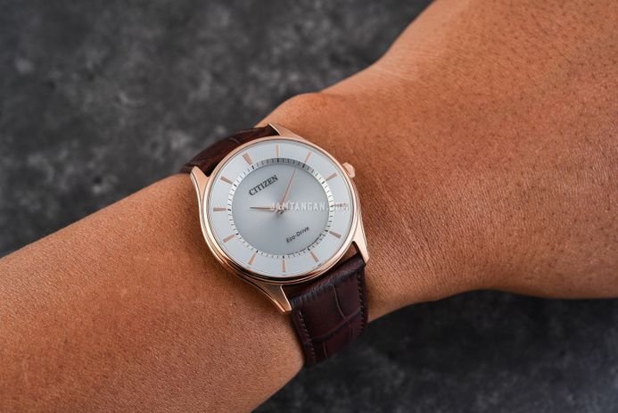 Citizen Eco Drive BJ6482-04A Silver Dial Brown Leather Strap