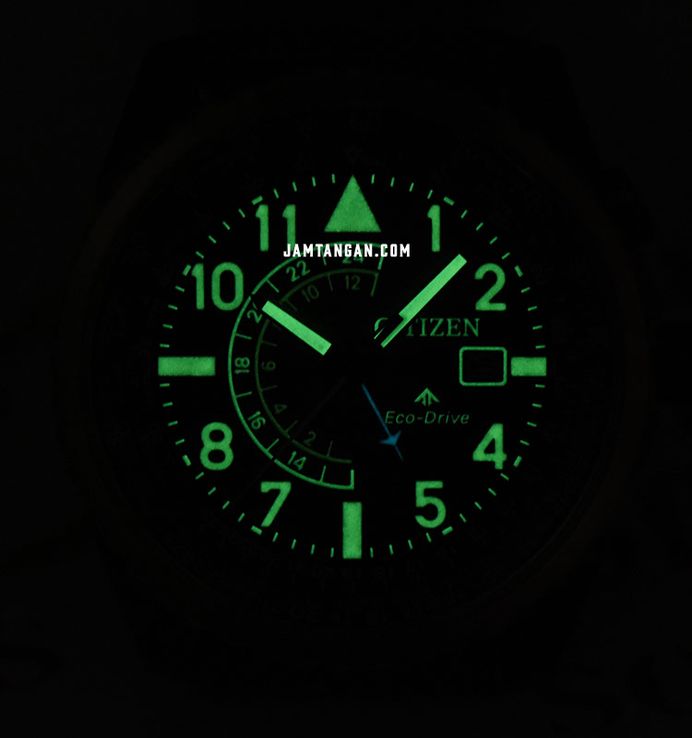 Citizen Promaster BJ7136-00E Nighthawk Eco Drive Black Dial Green Nylon Strap
