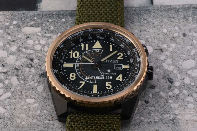 Citizen Promaster BJ7136-00E Nighthawk Eco Drive Black Dial Green Nylon Strap